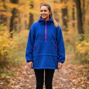 EMS Fleece Jacket Womens L Pullover Blue Hiking Gorpcore Eastern Mountain Sports
